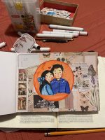 Somos Uno Ilustración con plumones y collage.